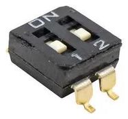 DIP SW, SPST-NO, 0.025A, 24V, 2POS, SMD