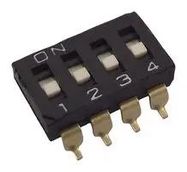 DIP SW, SPST-NO, 0.025A, 24V, 4POS, SMD