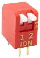DIP SW, SPST-NO, 2CKT, 0.025A, 24VDC, TH