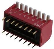 DIP SW, SPST-NO, 0.025A/24V, 8POS, RA TH