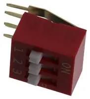 DIP SW, SPST-NO, 0.025A/24V, 3POS, RA TH