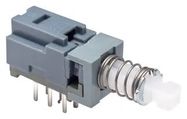 PUSHBUTTON SW, DPDT-DB, 0.1A/30V, RA TH
