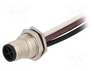 Connector: M12; socket; PIN: 4; male; IP67; cables; gold-plated; 12A AMPHENOL LTW