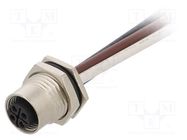 Socket; M12; PIN: 4; female; S code-Power; cables; IP67; 12A; 1.5mm2 AMPHENOL LTW