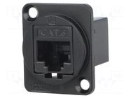 Coupler; FT; Cat: 6; 8p8c; RJ45 socket,both sides; 19x24mm; metal CLIFF