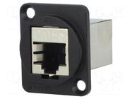 Coupler; FT; Cat: 5e; shielded; 8p8c; RJ45 socket,both sides; metal CLIFF