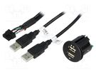 USB power supply; USB A socket x2; Sup.volt: 12÷24VDC; 5V/2.1A PER.PIC.