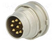 Connector: M16; socket; male; PIN: 8; 5A; 60V; soldering; IP40; 270° LUMBERG