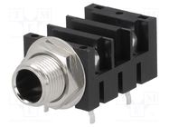 Socket; Jack 6,3mm; female; mono,with double switch; ways: 2; THT AMPHENOL