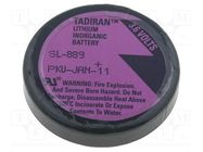 Battery: lithium (LTC); 1/10D; 3.6V; 1000mAh; non-rechargeable TADIRAN