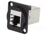 Coupler; FT; Cat: 6; shielded; 8p8c; RJ45 socket,both sides; metal CLIFF