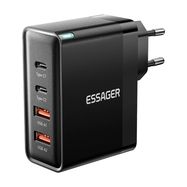 Wall charger, Essager, ECT2CA-QYB01-Z, 2xUSB-C, 2xUSB-A, 100W (black), Essager