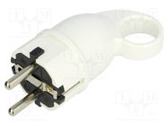 Connector: AC supply; male; plug; 2P+PE; 250VAC; 16A; white; PIN: 3 PAWBOL