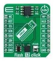 FLASH 12 CLICK ADD-ON BOARD, QSPI, SPI