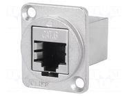Coupler; FT; Cat: 6; shielded; 8p8c; RJ45 socket,both sides; metal CLIFF