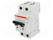 Circuit breaker; 230/400VAC; Inom: 25A; Poles: 2; Charact: C; 6kA ABB