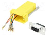 Transition: adapter; D-Sub 9pin female,RJ45 socket; yellow MH CONNECTORS