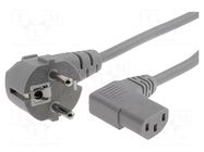 Cable; 3x1mm2; PVC; 2.5m; grey; 10A; 250V; Core: Cu; Type: Uni-Schuko LIAN DUNG
