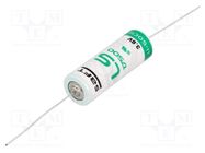 Battery: lithium; A,R23; 3.6V; 3600mAh; non-rechargeable; Ø17x50mm SAFT