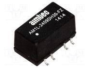 Converter: DC/DC; 1W; Uin: 21.6÷26.4V; Uout: 9VDC; Uout2: -9VDC; SMT 