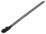 Cable tie; multi use; L: 180mm; W: 7mm; black; polyurethane; 57N HELLERMANNTYTON