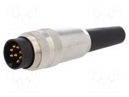 Connector: M16; plug; male; PIN: 8; 5A; 60V; soldering; for cable LUMBERG