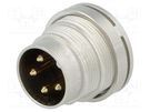 Connector: M16; socket; male; soldering; PIN: 4; 5A; 250V; IP40 LUMBERG