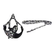 Dogness walking set leash 1,5m+harness for dog (multicolor), Dogness