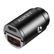 Car charger Aukey CC-A3, 1xUSB-A, 1xUSB-C, 30W (black), Aukey