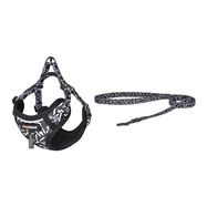 Dogness cat leash 1,5m+harness walking set (black and white), Dogness