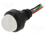 Indicator: LED; prominent; red/green; 230VAC; Ø13mm; IP40; plastic POLAM-ELTA