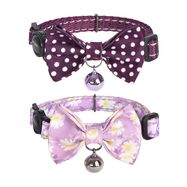 Collar set Dogness for cats 2 pcs (Calamus Purple/Polka Dot Purple), Dogness