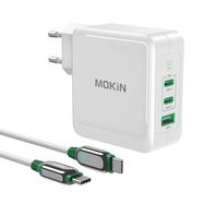Charger MOKiN PD140W 2C1A GaN 2xUSB-C 1xUSB-A (black), Mokin