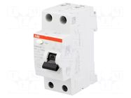 RCD breaker; Inom: 25A; Ires: 30mA; Max surge current: 250A; 230VAC ABB