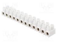 Terminal block; screw terminal; 16mm2; 400V; 76A; ways: 12; white SIMET