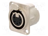 Socket; XLR; female; PIN: 5; flange (2 holes),for panel mounting NEUTRIK