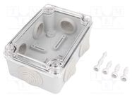 Enclosure: junction box; X: 80mm; Y: 120mm; Z: 50mm; IP65; grey PAWBOL