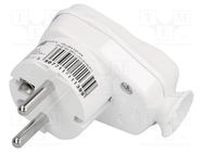 Connector: AC supply; male; plug; 2P+PE; 250VAC; 16A; white; PIN: 3 PCE