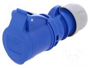 Connector: AC supply; socket; female; 16A; 230VAC; Shark; IEC 60309 PCE