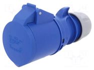 Connector: AC supply; socket; female; 32A; 230VAC; Shark; IEC 60309 PCE