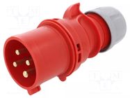 Connector: AC supply 3-phase; plug; male; 32A; 400VAC; Shark; IP44 PCE