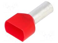 Tip: bootlace ferrule; insulated,double; copper; 10mm2; 14mm; red BM GROUP