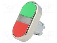 Switch: double; 22mm; Stabl.pos: 1; green/red; IP67; flat; 3SU1.5 SIEMENS