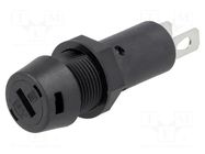 Fuse holder; 5x20mm; 10A; on panel; black; FPG1; 250VAC; UL94V-0 SCHURTER