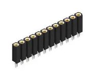 PCB RCPT, 12POS, 1ROW, 2.54MM, PRESS FIT