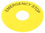 Warning plate; 22mm; 3SU1.5; -25÷70°C; Ømount.hole: 22mm; Ø: 75mm SIEMENS