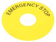 Warning plate; 22mm; 3SU1.5; Ømount.hole: 22mm; Ø: 75mm; SIRIUS ACT SIEMENS