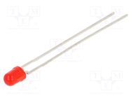 LED; 3mm; red; 4÷15mcd; 30°; Front: convex; 2÷3VDC; No.of term: 2 VISHAY