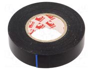 Tape: electrical insulating; W: 19mm; L: 33m; Thk: 0.13mm; black SCAPA