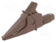 Crocodile clip; 20A; 1kV; brown; max.39mm; 4mm socket CLIFF